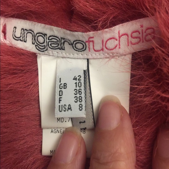 NWT UNGARO FUCHSIA Shearling  Coat, 42 - Picture 8 of 8